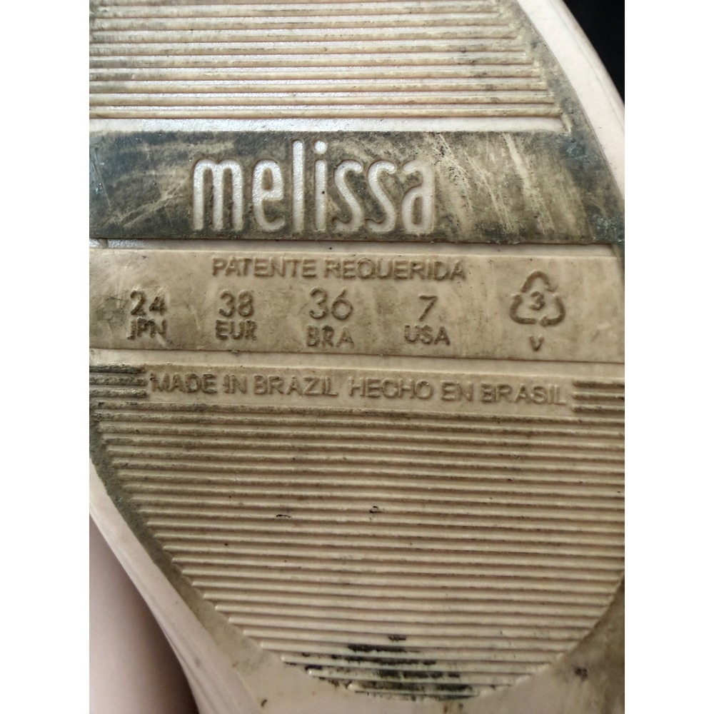 Melissa Ultragirl Jelly Ballet Flats Pink Black Bow Shoes Womens Size 7 EUR 38 - Picture 5 of 5